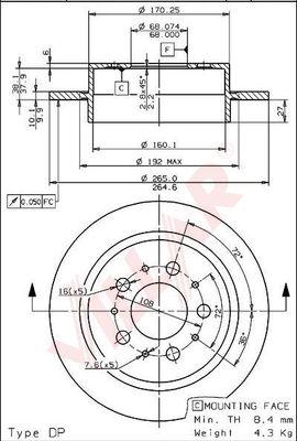 Villar 628.2130 - Brake Disc autospares.lv