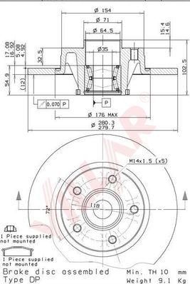 Villar 628.2137 - Brake Disc autospares.lv