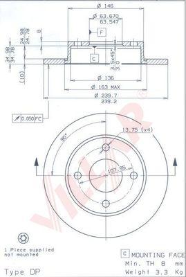 Villar 628.2124 - Brake Disc autospares.lv