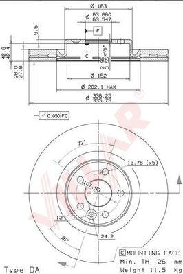 Villar 628.2176 - Brake Disc autospares.lv