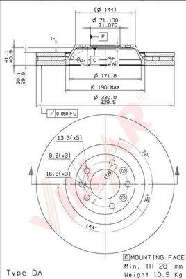 Villar 628.2171 - Brake Disc autospares.lv