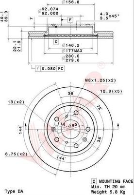 Villar 628.2201 - Brake Disc autospares.lv