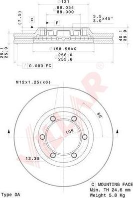 Villar 628.2203 - Brake Disc autospares.lv