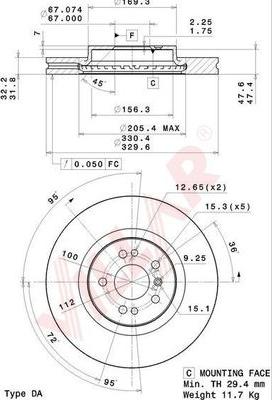 Villar 628.2207 - Brake Disc autospares.lv