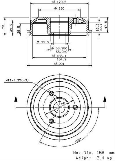 Villar 627.0044 - Brake Drum autospares.lv