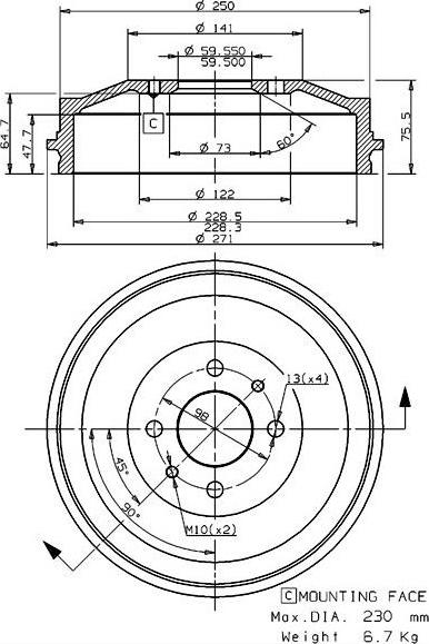 Villar 627.0016 - Brake Drum autospares.lv