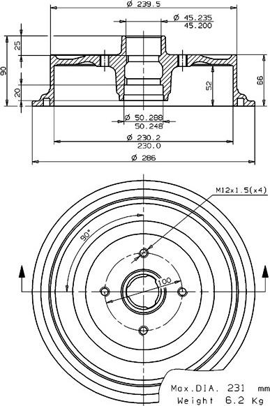 Villar 627.0132 - Brake Drum autospares.lv