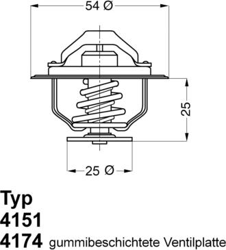 WAHLER 4174.82D - Coolant thermostat / housing autospares.lv