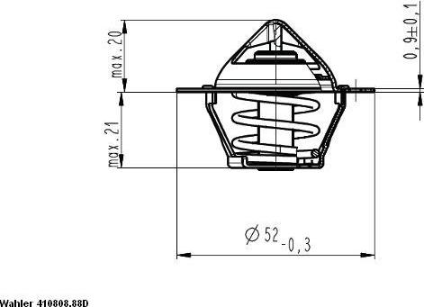 WAHLER 41080888D - Coolant thermostat / housing autospares.lv