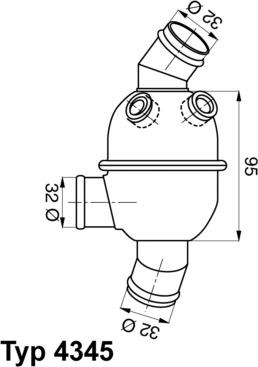 WAHLER 4345.80 - Coolant thermostat / housing autospares.lv