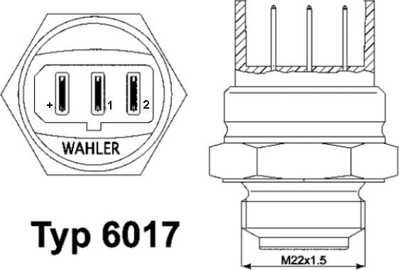 WAHLER 6017.95D - Temperature Switch, radiator / air conditioner fan autospares.lv