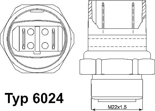 WAHLER 6024.95D - Temperature Switch, radiator / air conditioner fan autospares.lv