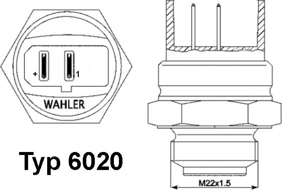 WAHLER 602095D - Temperature Switch, radiator / air conditioner fan autospares.lv