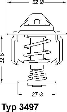 WAHLER 3497.88D - Coolant thermostat / housing autospares.lv