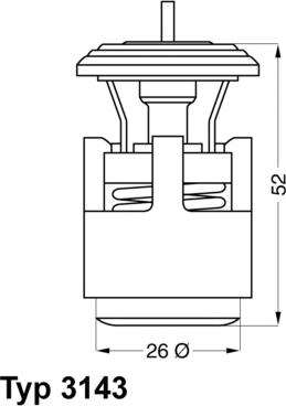 WAHLER 3143.87D - Coolant thermostat / housing autospares.lv