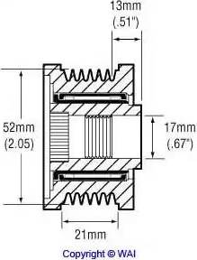 WAI 24-81107-3 - Pulley, alternator, freewheel clutch autospares.lv