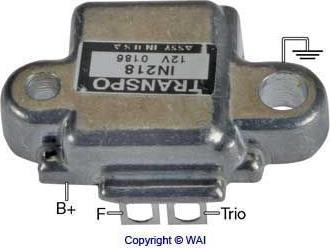 WAI IN218 - Voltage regulator, alternator autospares.lv