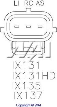 WAI IX135 - Voltage regulator, alternator autospares.lv