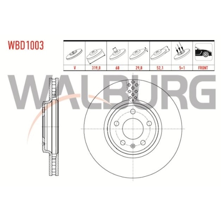 Walburg WBD1003 - Brake Disc autospares.lv