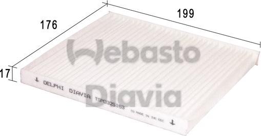 Webasto 82D0325163A - Filter, interior air autospares.lv