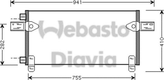 Webasto 82D0225575A - Condenser, air conditioning autospares.lv