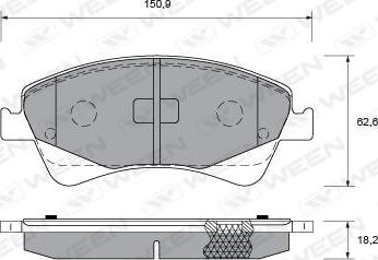 Ween 151-0015 - Brake Pad Set, disc brake autospares.lv