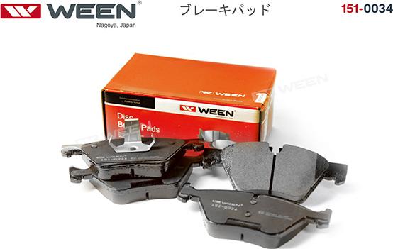 Ween 151-0034 - Brake Pad Set, disc brake autospares.lv