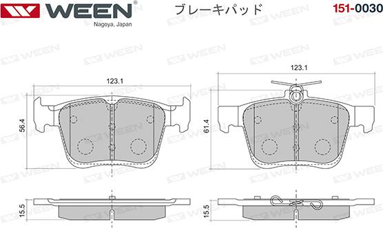 Ween 151-0030 - Brake Pad Set, disc brake autospares.lv