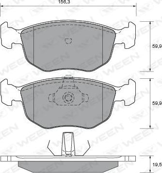 Ween 151-1990 - Brake Pad Set, disc brake autospares.lv