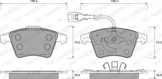 Ween 151-1944 - Brake Pad Set, disc brake autospares.lv