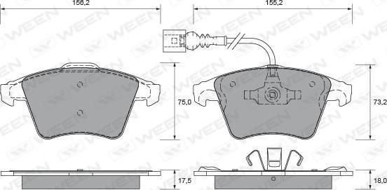 Ween 151-1945 - Brake Pad Set, disc brake autospares.lv