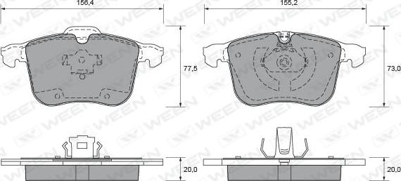 Ween 151-1954 - Brake Pad Set, disc brake autospares.lv