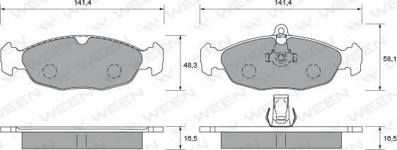 Ween 151-1956 - Brake Pad Set, disc brake autospares.lv