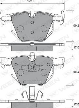 Ween 151-1951 - Brake Pad Set, disc brake autospares.lv