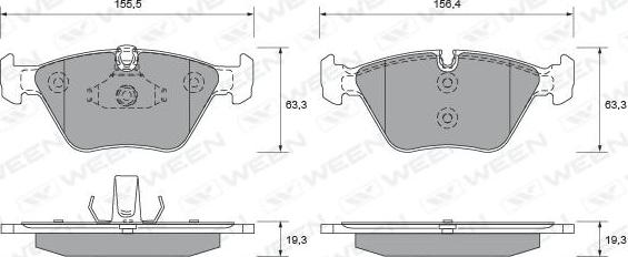 Ween 151-1960 - Brake Pad Set, disc brake autospares.lv