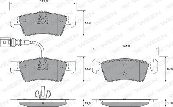 Ween 151-1906 - Brake Pad Set, disc brake autospares.lv