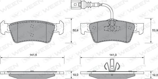 Ween 151-1917 - Brake Pad Set, disc brake autospares.lv