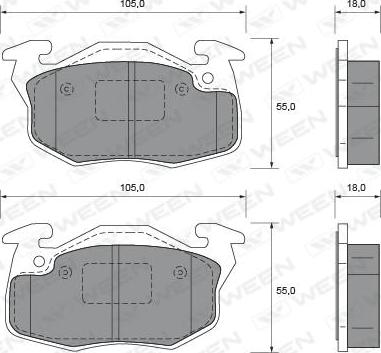 Ween 151-1989 - Brake Pad Set, disc brake autospares.lv