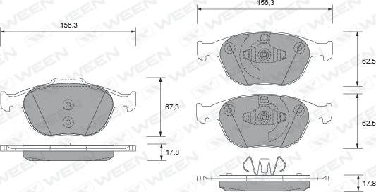 Ween 151-1926 - Brake Pad Set, disc brake autospares.lv