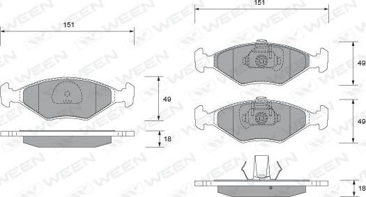 Ween 151-1927 - Brake Pad Set, disc brake autospares.lv