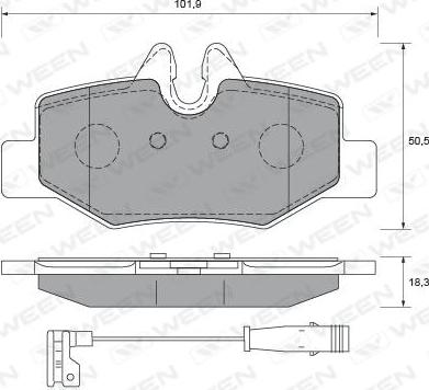 Ween 151-1977 - Brake Pad Set, disc brake autospares.lv