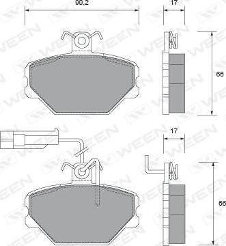 Ween 151-1459 - Brake Pad Set, disc brake autospares.lv