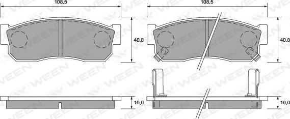 Ween 151-1405 - Brake Pad Set, disc brake autospares.lv
