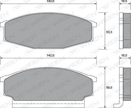 Ween 151-1417 - Brake Pad Set, disc brake autospares.lv