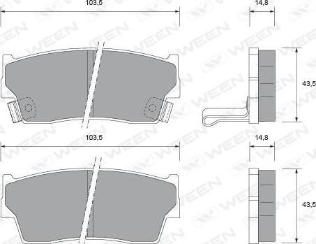 Ween 151-1486 - Brake Pad Set, disc brake autospares.lv