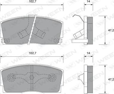 Ween 151-1488 - Brake Pad Set, disc brake autospares.lv