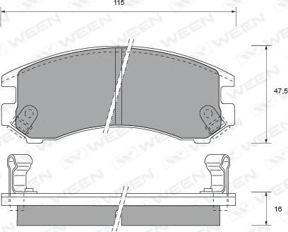 Ween 151-1483 - Brake Pad Set, disc brake autospares.lv