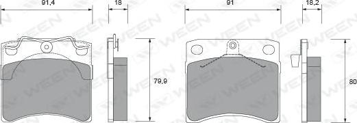 Ween 151-1438 - Brake Pad Set, disc brake autospares.lv