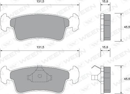 Ween 151-1473 - Brake Pad Set, disc brake autospares.lv