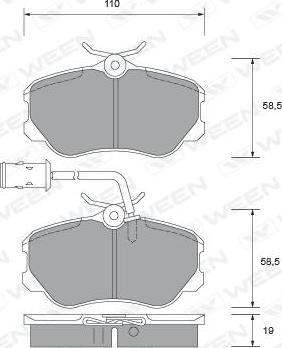 Ween 151-1472 - Brake Pad Set, disc brake autospares.lv